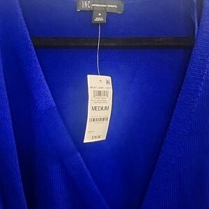 Wrap sweater top by INC in Navy Medium